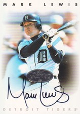 1996 Leaf Signature Autograph Silver #135 Mark Lewis AUTO Detroit Tigers