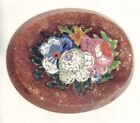 Micromosaic &amp; Aventurine Cabuchon Plaque Venetian, Flowers Sparkly! Micro Mosaic