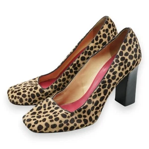 Kate Spade New York Damen Fell Leopardenmuster Blockabsatz ─ 6,5 B 288 $ Italien verrückt - Bild 1 von 11