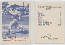 1975 TCMA 1946 Boston Red Sox Blue Back Tom Carey