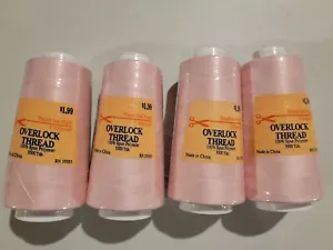 Lot Of 4 - Pink #32048 - 3000 Yds Poly -Price Sew Right - Serger Overlock Thread - Picture 1 of 3