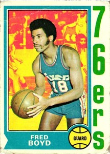 FRED BOYD 1974-75 Topps Basketball #154  FREE SHIPPING  B16R4S22P7