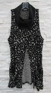 NUEVO Sympli $225 Negro Sobre el Punto Convertible Cuello Chaleco Largo Topper 12 ACTUAL! - Imagen 1 de 7