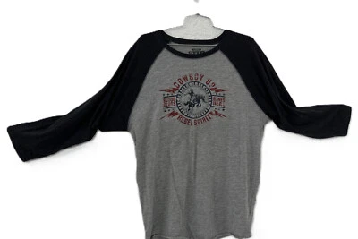 CU2293 Cowboy Up Design for Rodeo Fans with a Rebel Spirit on a Baseball Tee LG - Image 1 of 2