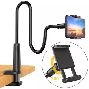 Gooseneck Phone Mount Holder Adjustable Flexible Long Arm Clamp For Bedside Desk - Picture 1 of 12