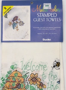 Bucilla Linen Guest Towel Stamped Cross Stitch Kit Welcome to the Hive 13"x22" - Picture 1 of 4