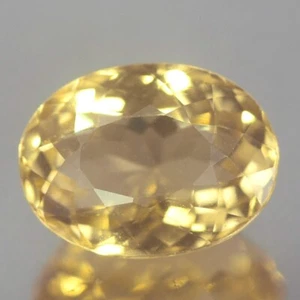 2.11CT SPARKLING VVS OVAL UNHEATED YELLOW BERYL NATURAL - Picture 1 of 3