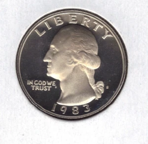1983-S PROOF WASHINGTON QUQATER - Picture 1 of 2