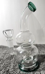 Plataforma de tabaco Hemper Tornado Vortex, vidrio transparente con detalles acuáticos, con accesorio - Imagen 1 de 12