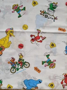 Vintage 1980s Sesame Street Fabric Biking Skating Spectrix Cotton-rich Material - Picture 1 of 3