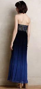 Anthropologie Maxi Dress Women’s Size 6P Blue Ocan Fade By Moulinette Sours NWOT - Picture 1 of 14