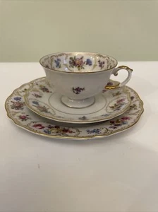 Franconia Selba Bavaria Fine Bone China Tea Cup Saucer Plate Set - Picture 1 of 8