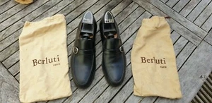 BERLUTI MENS SHOES SIZE 8 (40) BLACK WITH BE HIRES - Picture 1 of 11