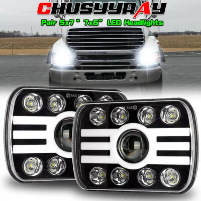 For Sterling Truck A9500 LT9500 1999-2008 7x6" Led Headlights Sealed Hi/Lo Beam - Image 1 of 4