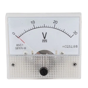 85C1 Precision Class 2.5DC 030V Analog Voltmeter with White - Picture 1 of 2