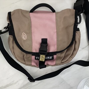 Timbuk2 Click Messenger Style Tote Pink /Brown Commuter Travel Purse Crossbody - Picture 1 of 23
