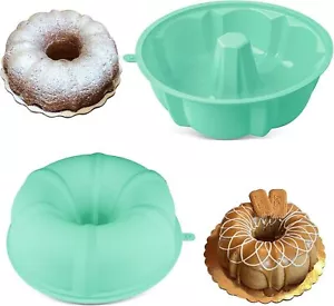 Sartén para pasteles de silicona de 10 pulgadas para Bundt 12 tazas antiadherente acanalada sartén para pasteles... - Imagen 1 de 3