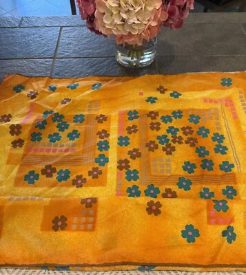Vintage Italian 60’s Floral Pattern Square Scarf - Image 1 of 4