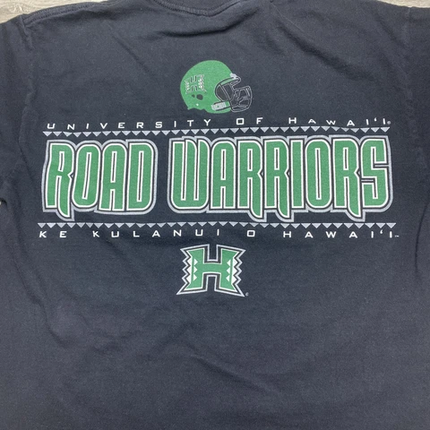 University of Hawaii Rainbow 'Road Warriors' T Shirt Mens Medium M Black Cover