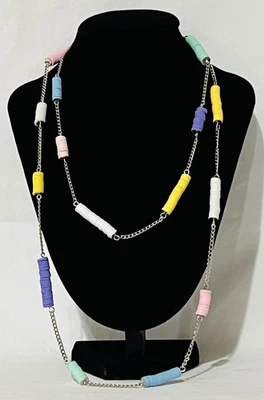 Handcrafted 40” Multi-color Clay Heishi Bead Necklace by Wellington Girls - Image 1 of 4