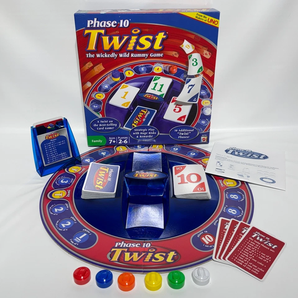 Phase 10 Twist Rummy Card Game Mattel 2010 Complete - Image 1 of 4