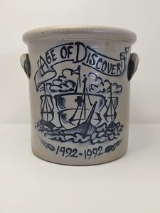 Rowe Pottery 1992 age of discovery crock Sailing ship salt glaze stoneware 7" - Picture 1 of 19