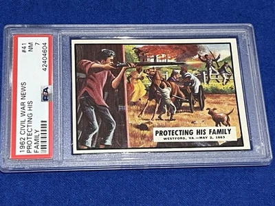 1962 Topps Civil War News Protecting His Family PSA 8 Graded Non Sports Card - Image 1 of 4