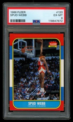 Fleer #120 1986 Spud Webb Atlanta Hawks novato RC PSA 6 como nuevo (65929) Foto 1 de 2