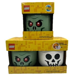 LEGO Halloween Edition Storage Head 2-Pack – Skull & Zombie Small Containers Set - Picture 1 of 3