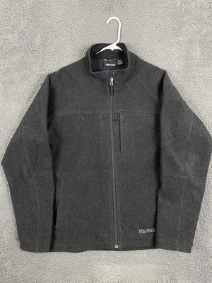 Chaqueta Marmot Para Hombre XL Gris Oscuro Mezcla de Lana Cremallera Completa Cálida Gruesa Shell Foto 1 de 4