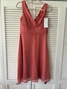 J.Crew Mohnrosa ärmellos V-Ausschnitt A-Linie Kleid Damen 4, Petite Silk Shell - Bild 1 von 1