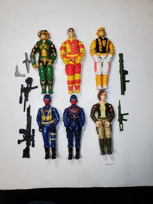 Vintage 1980s G.I. GI Joe Cobra Lot ARAH 3.75 Action Figures Accessories Weapons - Image 1 of 4