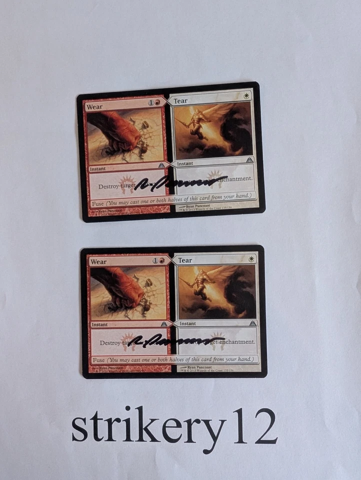 2x Wear   Tear – Dragon's Maze – Signed by Ryan Pancoast – MTG - Image 1 of 1