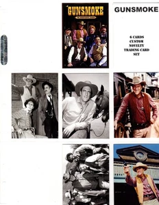 JUEGO DE 6 TARJETAS COLECCIONABLES NOVEDAD PERSONALIZADA PROGRAMA DE TV GUNSMOKE - Imagen 1 de 2