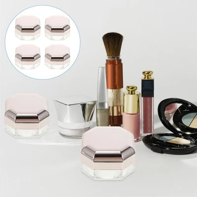 4pcs Octagonal Empty Loose Powder Cases Makeup Powder Containers (Rose Gold) - Image 1 of 4