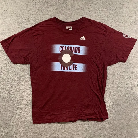 Adidas Colorado Rapids Soccer Colorado for Life Red Short Sleeve T Shirt Men 2XL Cover