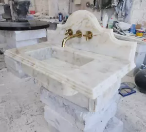Calacatta Viola Marble Sink with backsplash - Picture 1 of 9