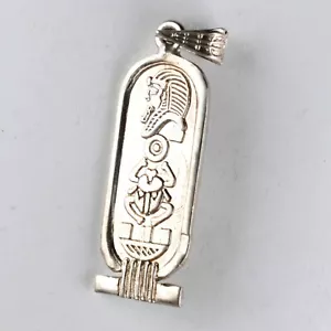 Vintage Ciondolo Pendant in argento: EGITTO CARTIGLIO CON GEROGLIFICI FARAONE - Picture 1 of 3