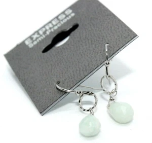 NEW EXPRESS EARRINGS SEMI PRECIOUS HANGING STONES: TEAL - Picture 1 of 5