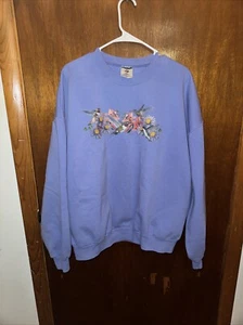 Suéter De Colección Jerzees Para Mujer Azul Estampado Colibrí Talla 2X Grandmacore - Imagen 1 de 6
