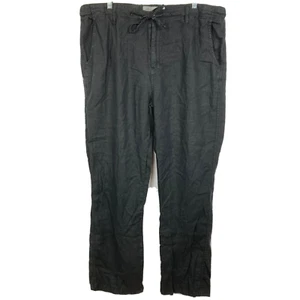 Margaritaville Pants Womens Sz XL Black Drawstring Relaxed 100% Linen Pockets - Picture 1 of 11