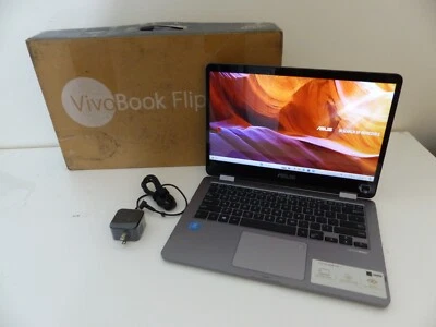 ASUS vivobook Flip 14 Pantalla Táctil, Celeron N4020, 4GB, 64SSD, Win 11 Foto 1 de 4