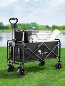 Collapsible Wagon Cart Folding Heavy Duty Utility Beach Wheels Capacity 350 Lbs - Picture 1 of 14