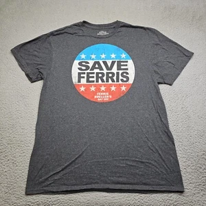Ferris Bueller Hemd Erwachsene Large grau kurzarm Save Ferris Rundhals Herren - Bild 1 von 13