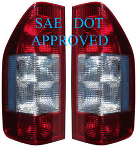 1995-2006 Dodge Mercedes Freightliner SPRINTER Tail Lights Lamps Pair Red+Clear 