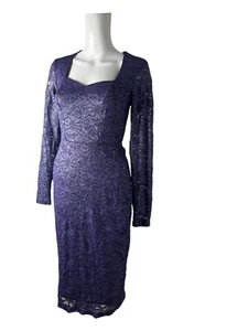 Joe Browns Pencil Dress Size 10 Purple Womens Sweet Heart Neck NEW EU38 RRP £59 - Picture 1 of 12