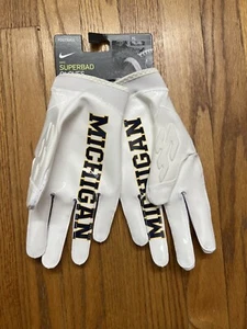 Nike Jordan Michigan Wolverines Superbad 6.0 Football Gloves White Men's XL NCAA - Picture 1 of 5