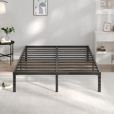 WAYES Heavy Duty 14 Inch Metal Platform Bed Frame Queen Size Sturdy Steel Slat Support