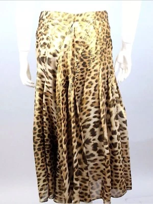 ROBERTO CAVALLI SAIA DE SEDA BRILHANTE METÁLICA LUREX DOURADA TAMANHO 42 US$ 3695 - Imagem 1 de 4