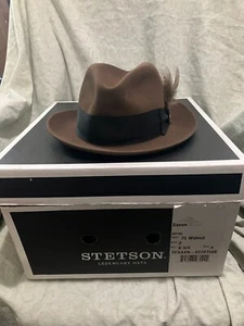 STETSON Fedora Royal 75 Walnut 6 6 3/4 Brim 2 New in box - Picture 1 of 12
